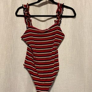 Striped body suit